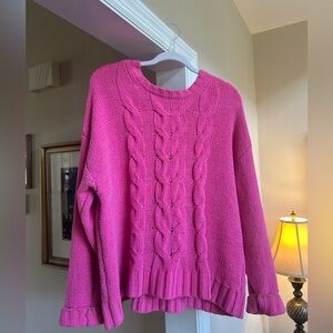 Braided pink sweater
